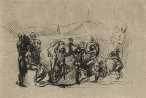 A Rodada, c.1883 (ponto de seca) de Auguste Rodin
