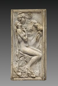 Os amantes (Les amants), c.1880-85 (modelo original) (gesso envernizado cor de lustre pálido) de Auguste Rodin