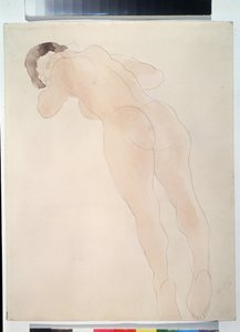 ""Nu"" (Nu) Mulher nua deitada. Aquarela de Auguste Rodin (1840-1917) 1900-1908 Museu Pushkin, Moscou de Auguste Rodin