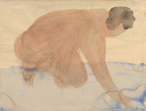Figura nua nas mãos e joelhos, 1900-1910. de Auguste Rodin