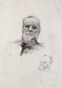Retrato de Victor Hugo (1802-85) (lito) de Auguste Rodin
