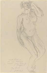 Nu feminino sentado olhando para a frente de Auguste Rodin
