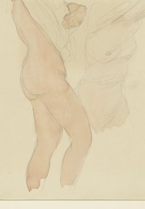 Folha de estudo com duas mulheres tirando suas camisas de Auguste Rodin