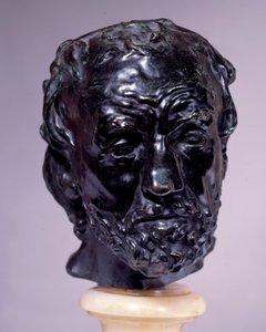 cabeça de homem com nariz quebrado Escultura de Auguste Rodin (1840-1917) Paris do século XIX, Musee Rodin de Auguste Rodin
