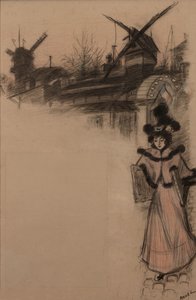 Estudo Moulin de la Galette, 1896. de Auguste Roedel