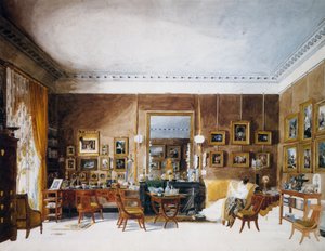 Sala da Duquesa de Berry em Tuileries, aguarela por Garnerey Auguste (1785-1824), França