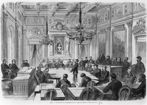Membros da cidade em sessão na Prefeitura, Prefeitura de Paris, 1871