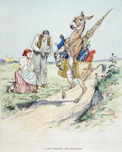 O burro com relíquias nas "Fábulas de La Fontaine, doente" de Auguste Vimar (1851-1916), Tours, em A, Mame & Fils de Auguste Vimar