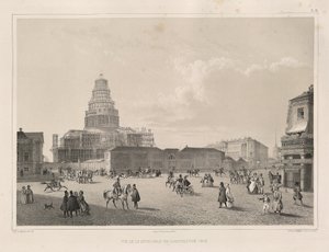 Obras em 1838 De: A construção da Catedral de Santo Isaacs, 1845