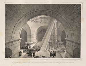 Vista interna da catedral e uma rampa De: A construção da Catedral de Santo Isaacs, 1845