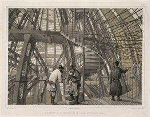 Construção metálica dentro da catedral De: A construção da Catedral de Santo Isaacs, 1845