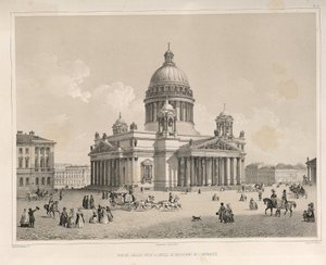 Catedral de Santo Isaacs vista da Admiralteysky Prospekt De: A construção da Catedral de Santo Isaacs, 1845