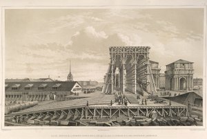 A primeira coluna da construção De: A Construção da Catedral de Santo Isaacs, 1845