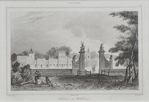 Vista do Palácio Wilanów, 1840 de Augustin François Lemaiand#770tre