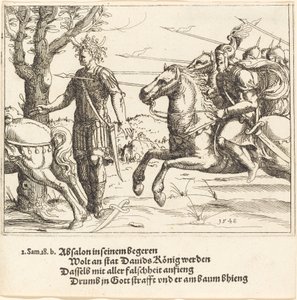 Absalão morto por Joabe, 1548. de Augustin Hirschvogel