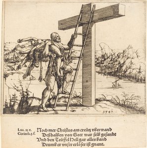 Cristo ascendendo à cruz com o pecado, a morte e o diabo, 1547.