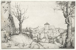 Pátio de um castelo de Augustin Hirschvogel