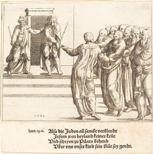 Ecce Homo, e os judeus negam a Cristo de Augustin Hirschvogel