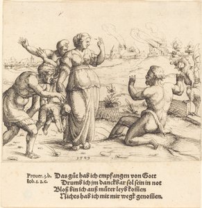 Jó fica sabendo de seus infortúnios, 1549. de Augustin Hirschvogel