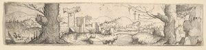 Paisagem, 1545. de Augustin Hirschvogel
