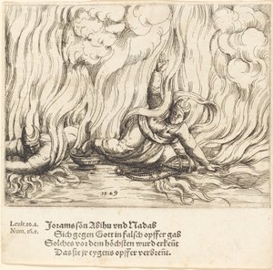 Nadabe e Abiú, 1549. de Augustin Hirschvogel