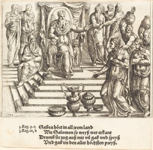 Visita da Rainha de Sabá a Salomão, 1548. de Augustin Hirschvogel