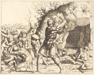 Sansão mata os filisteus de Augustin Hirschvogel