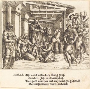 A Adoração dos Magos, 1548. de Augustin Hirschvogel