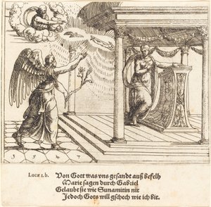 A Anunciação, 1547. de Augustin Hirschvogel