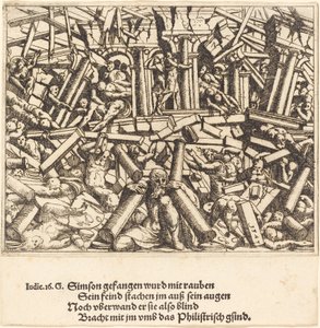 A Morte de Sansão, 1547. de Augustin Hirschvogel