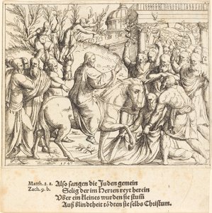 A entrada em Jerusalém, 1547. de Augustin Hirschvogel