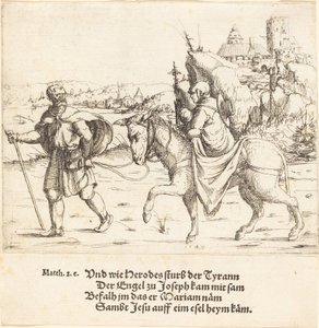 A Sagrada Família Retorna do Egito, 1549. de Augustin Hirschvogel