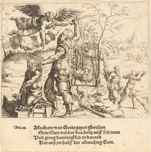 O sacrifício de Isaque de Augustin Hirschvogel
