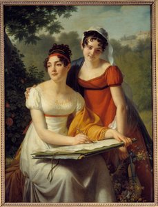 O retrato das senhoras Duval. Pintura de Jacques Augustin Catherine (Jacques-Augustin-Catherine) Pajou (1766-1828)