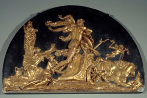 O Fogo ou Plutão Removendo Prosérpina Baixo relevo de estuque por Augustin Pajou de Augustin Pajou