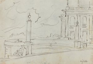 A Ripetta em Roma [verso] de Augustin Pajou