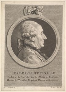 Retrato de Jean-Baptiste Pigalle, 1782. de Augustin de Saint Aubin