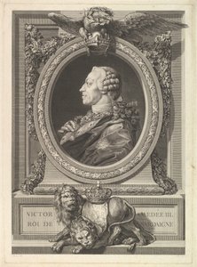 Retrato de Victor Amadeus III, rei da Sardenha, 1777. de Augustin de Saint Aubin