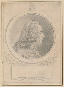 Retrato de Voltaire, segundo o busto de Jean-Baptiste Lemoyne II de Augustin de Saint Aubin