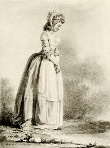 Estudo de uma jovem senhora de Augustin de Saint Aubin