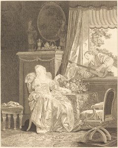 amor espanhol de Augustin de Saint Aubin and Noël Pruneau after Jean Baptiste Le Prince