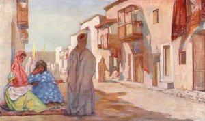 Uma rua em Biskra (litografia a cores)