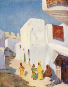 Uma rua em Tânger (litografia a cores)