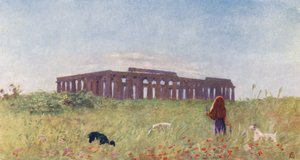 Basílica de Paestum (litografia a cores) de Augustine Fitzgerald