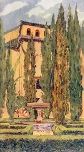 Tribunal de Lindaraxa, Alhambra (litografia a cores)