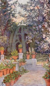 No Jardim do Generalife, Granada (litografia a cores)