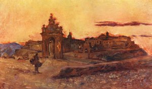 Pôr do sol em Toledo (litografia a cores)