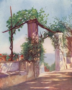 Terraço do Palazzo Ruffolo, Ravello (litografia a cores)