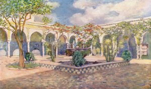Villa Djenan El Mufti, Argel (litografia a cores)