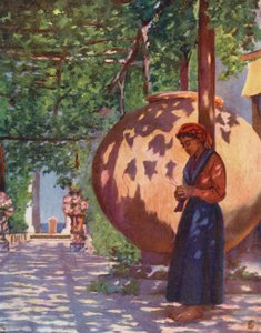 Villa Maresca, perto de Casamicciola, Ischia (litografia a cores) de Augustine Fitzgerald